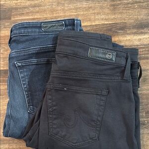 AG Adriano Goldschmied Women's Ankle Jeans - Black and Dark Blue